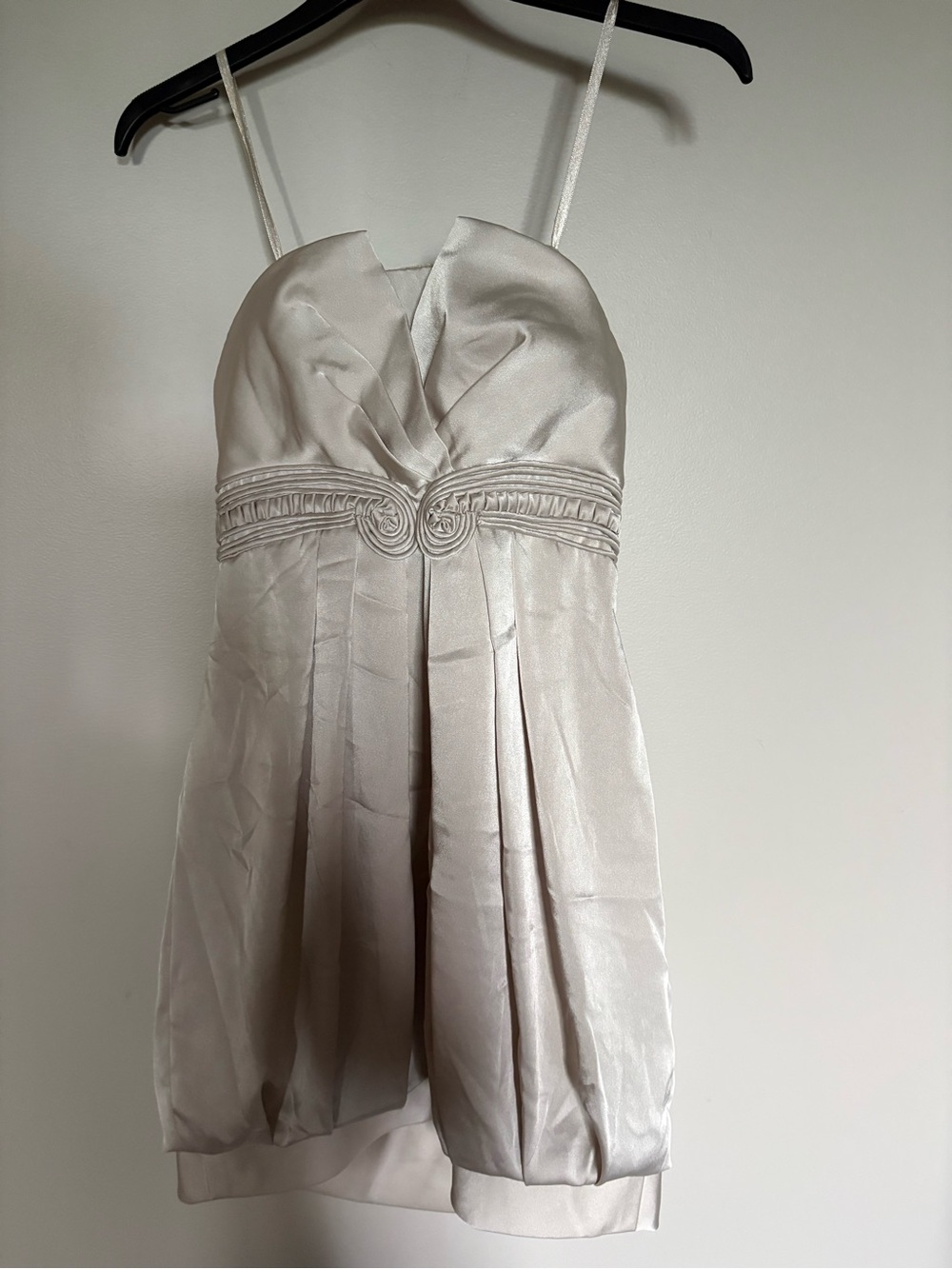 BCBG Max Azria dress Ivory Satin Shell Polyester Dress Fabric - Shimmery Finish